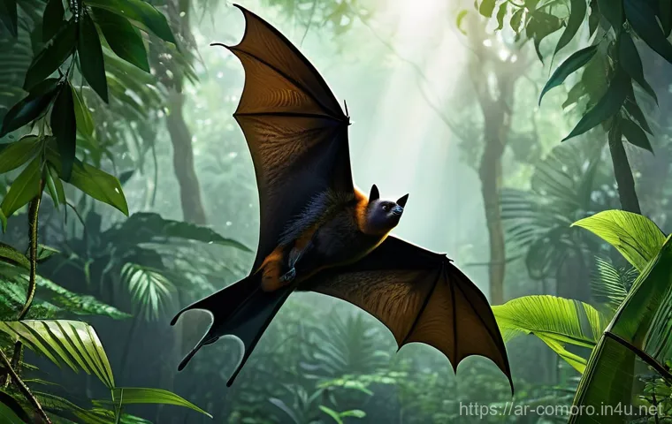 코모로 생태관광 추천지 - **Prompt: Majestic Livingstone's Flying Fox in Comorian Rainforest**
    A highly detailed, realisti...