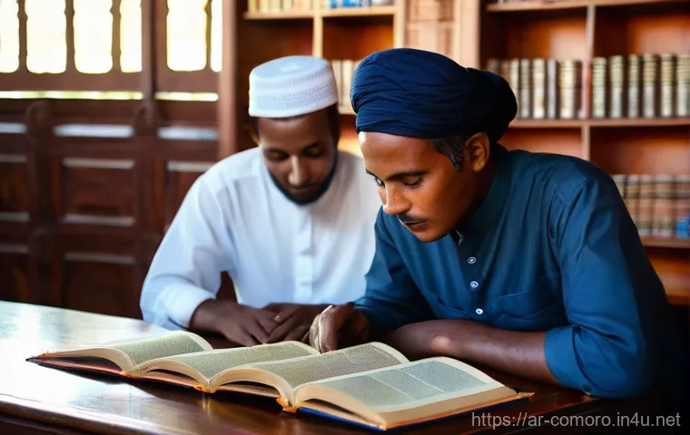 코모로 도서관과 문해율 - Prompt 1: The Heart of Knowledge – Comoros National Library**